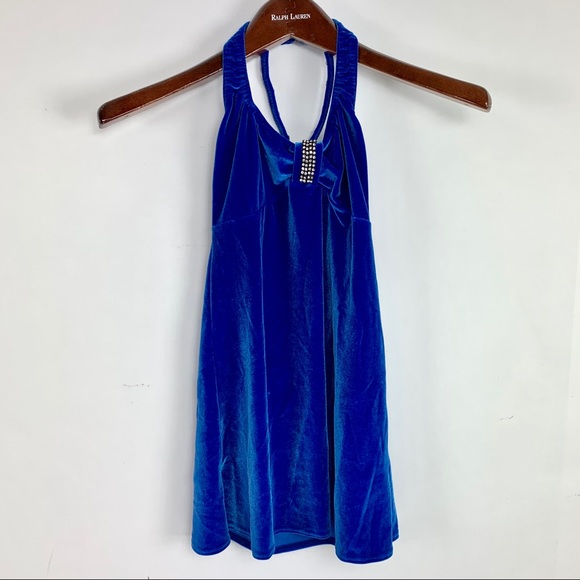 Lyrical Contemporary Dance Costume Blue Velvet LC - Picture 1 of 5